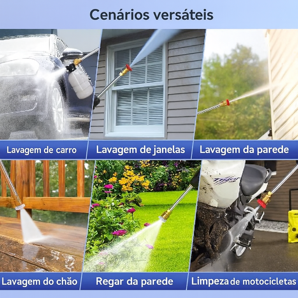 Máquina de lavar de alta pressão sem fios com 2 baterias