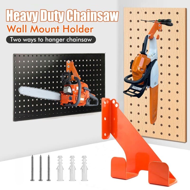 Chainsaw Stand Wall Mount for Garden, Garage, Workshop