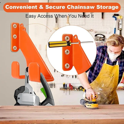 Chainsaw Stand Wall Mount for Garden, Garage, Workshop